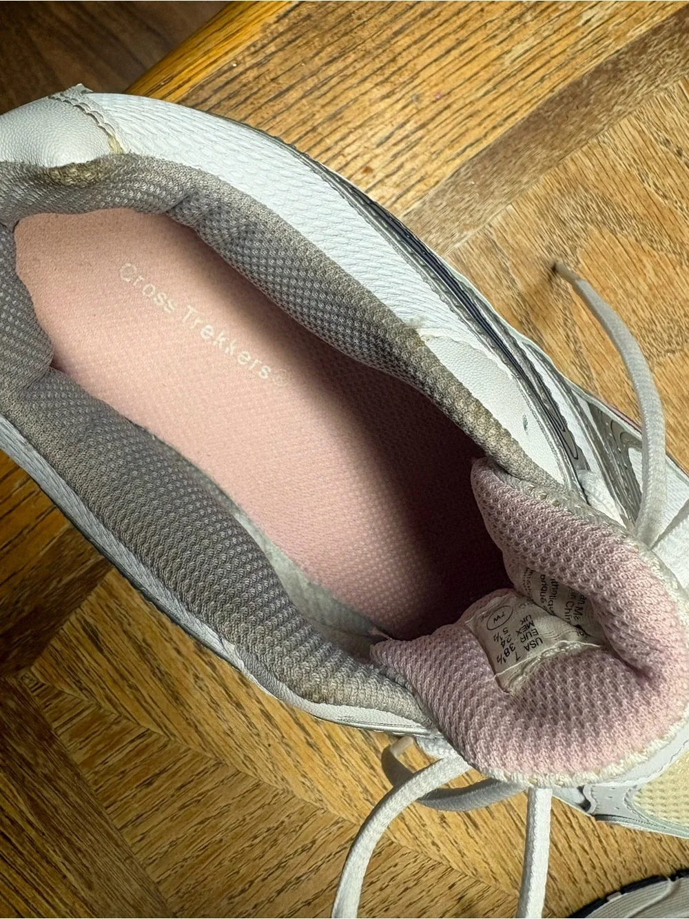 Women's Light Gray Athletic Sneakers with Pink Accents